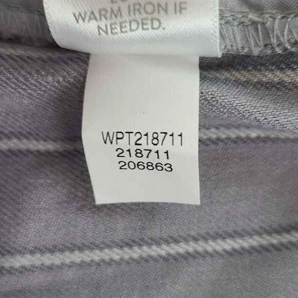 J. Jill Linen Stretch Pants Women's Size 10 Gray Striped Pinstripe Straight Leg - Picture 6 of 6